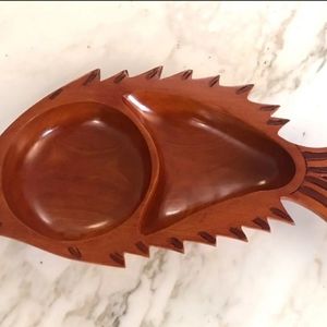 HAITI Large 19" Carved Wood Fish Platter